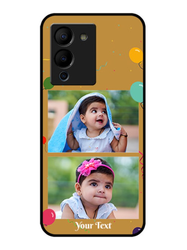Custom Infinix Note 12 Turbo Custom Glass Phone Case - Image Holder With Birthday Celebrations Design