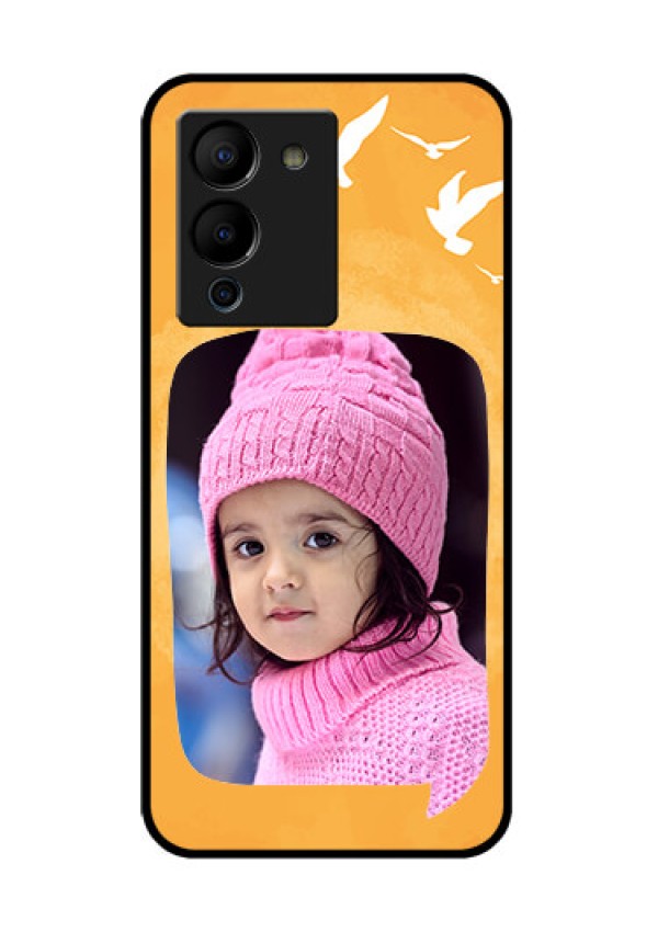Infinix Note 12 Turbo Custom Glass Phone Case - Water Color Design With Bird Icons