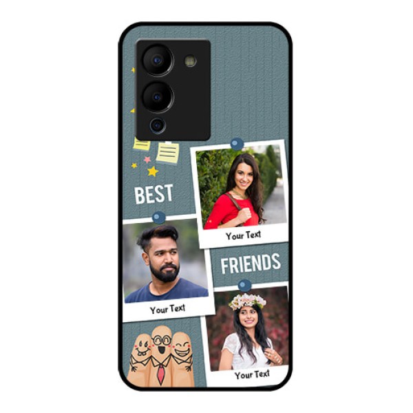 Infinix Note 12 Turbo Custom Glass Phone Case - Sticky Frames And Friendship Design Infinix Note 12 Turbo Custom Glass Phone Case - Sticky Frames And Friendship Design