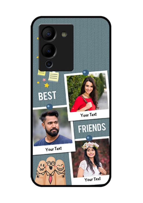 Infinix Note 12 Turbo Custom Glass Phone Case - Sticky Frames And Friendship Design