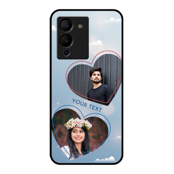 Infinix Note 12 Turbo Custom Glass Phone Case - Blue Color Couple Design Infinix Note 12 Turbo Custom Glass Phone Case - Blue Color Couple Design