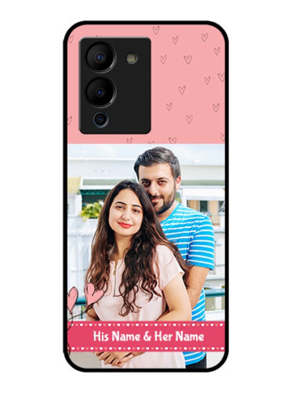 Custom Infinix Note 12 Turbo Custom Glass Phone Case - Love Design Peach Color