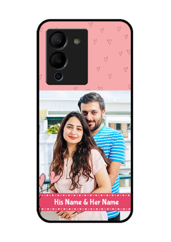 Infinix Note 12 Turbo Custom Glass Phone Case - Love Design Peach Color