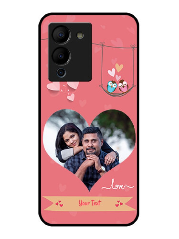 Custom Infinix Note 12 Turbo Custom Glass Phone Case - Peach Color Love Design