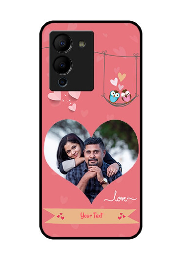 Infinix Note 12 Turbo Custom Glass Phone Case - Peach Color Love Design