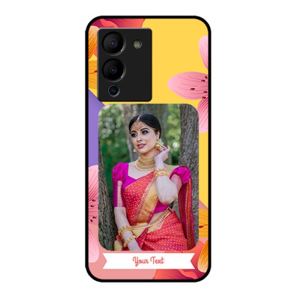 Infinix Note 12 Turbo Custom Glass Phone Case - 3 Image With Vintage Floral Design Infinix Note 12 Turbo Custom Glass Phone Case - 3 Image With Vintage Floral Design