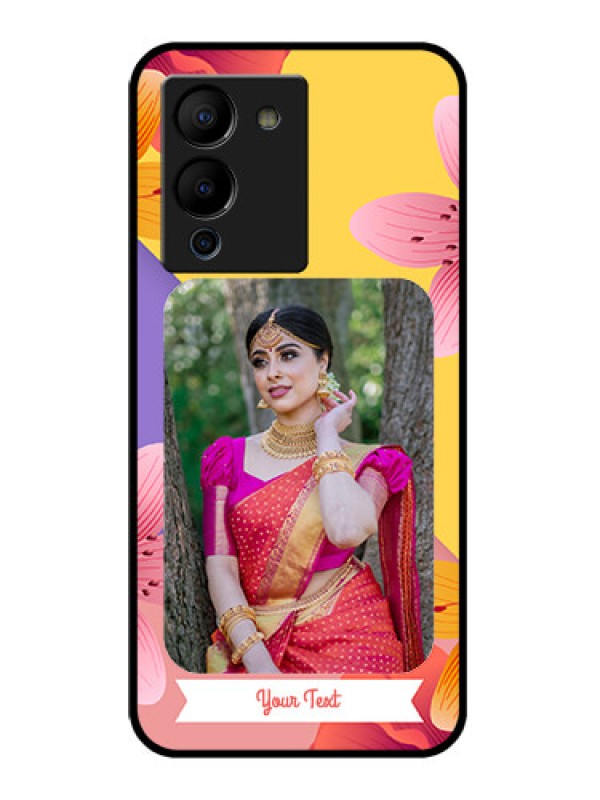 Custom Infinix Note 12 Turbo Custom Glass Phone Case - 3 Image With Vintage Floral Design