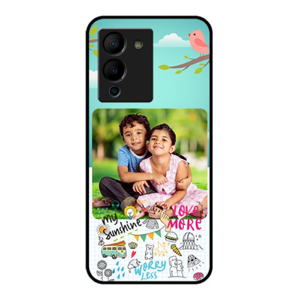 Infinix Note 12 Turbo Custom Glass Phone Case - Doodle Love Design