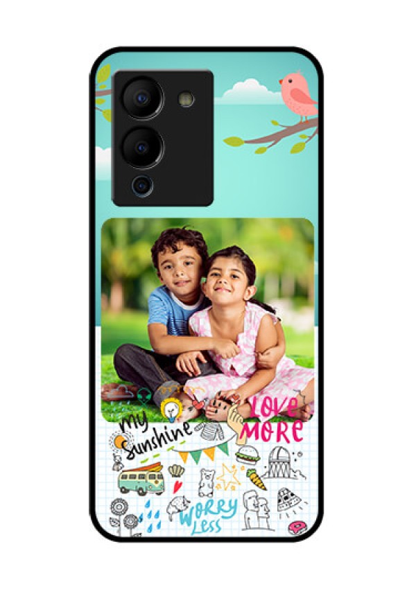 Infinix Note 12 Turbo Custom Glass Phone Case - Doodle Love Design