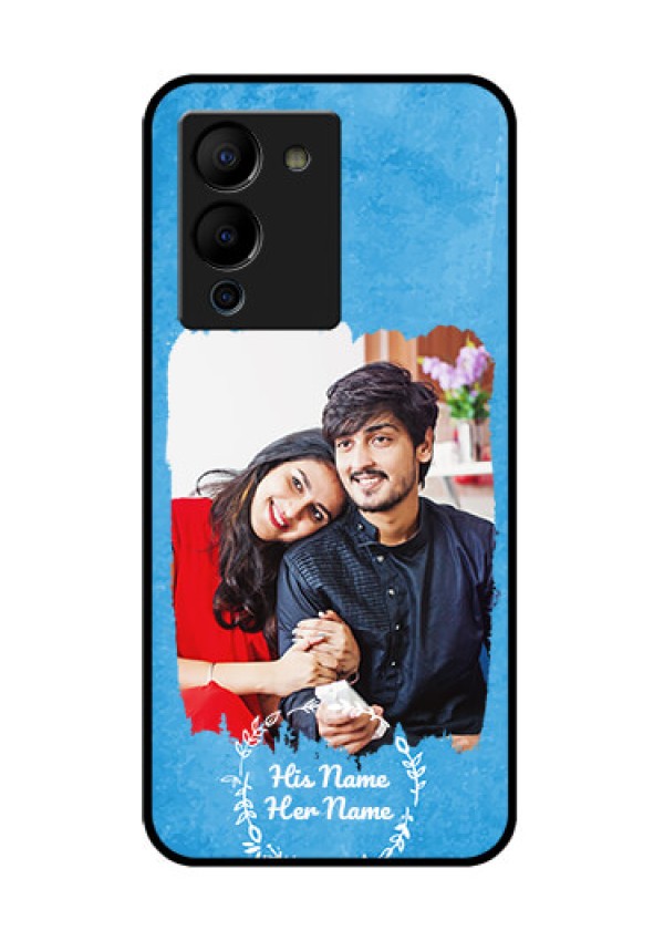 Infinix Note 12 Turbo Custom Glass Phone Case - Blue Color Vintage Design