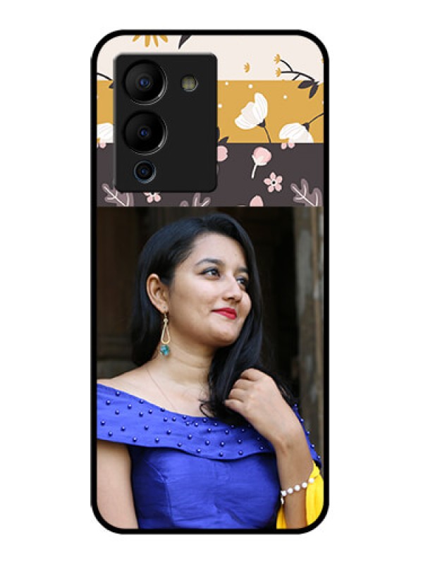 Custom Infinix Note 12 Turbo Custom Glass Phone Case - Stylish Floral Design