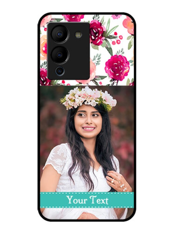 Custom Infinix Note 12 Turbo Custom Glass Phone Case - Water Colors Floral Design