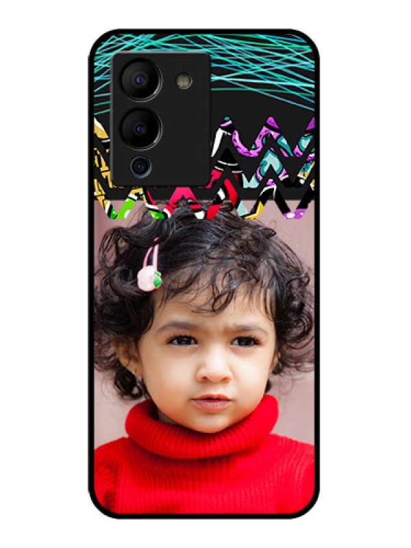 Custom Infinix Note 12 Turbo Custom Glass Phone Case - Neon Abstract Design