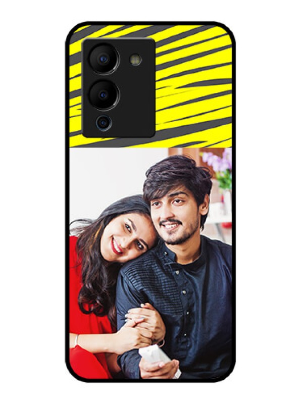 Custom Infinix Note 12 Turbo Custom Glass Phone Case - Yellow Abstract Design