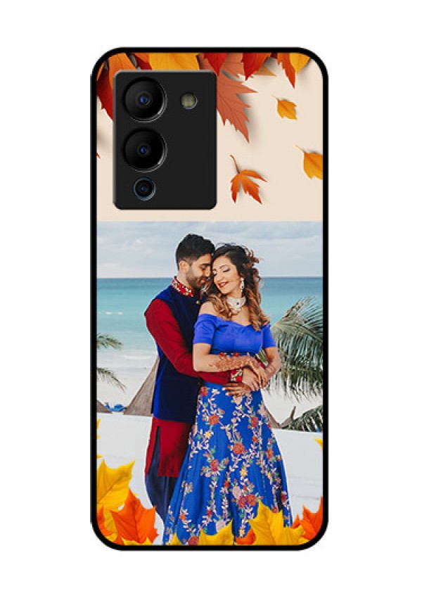Infinix Note 12 Turbo Custom Glass Phone Case - Autumn Maple Leaves Design