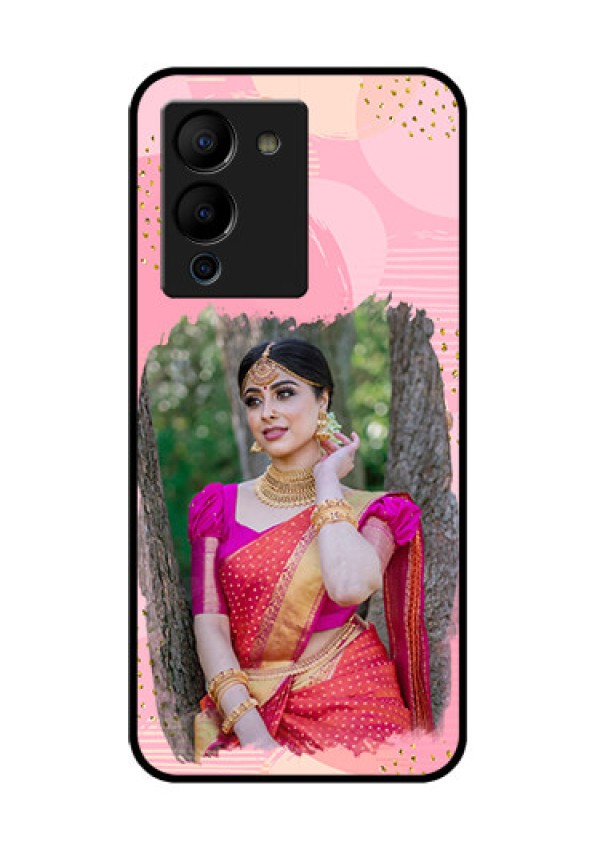 Infinix Note 12 Turbo Custom Glass Phone Case - Gold Glitter Splash Design