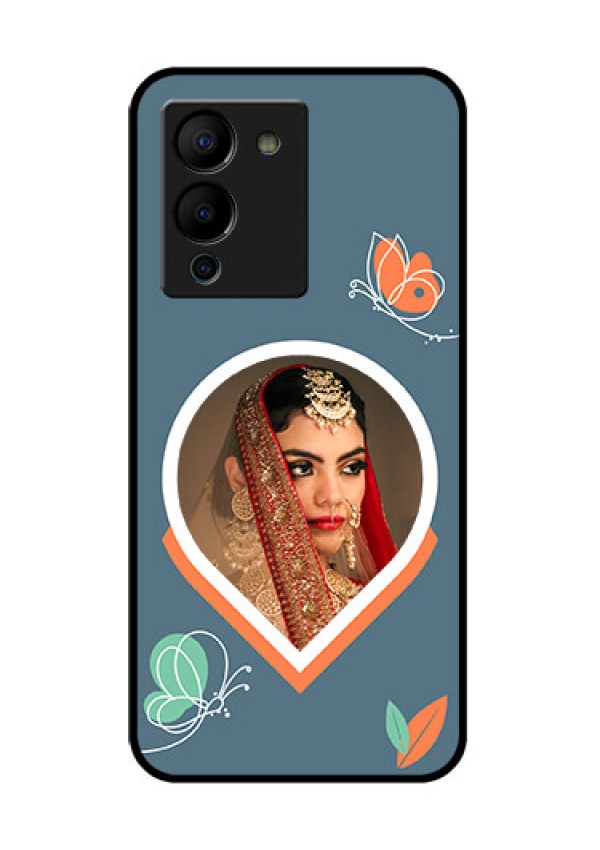Infinix Note 12 Turbo Custom Glass Phone Case - Droplet Butterflies Design