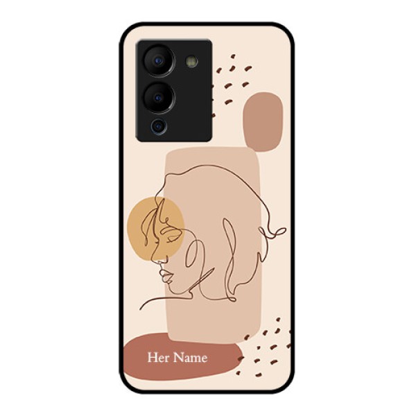 Infinix Note 12 Turbo Custom Glass Phone Case - Calm Woman Line Art Design Infinix Note 12 Turbo Custom Glass Phone Case - Calm Woman Line Art Design
