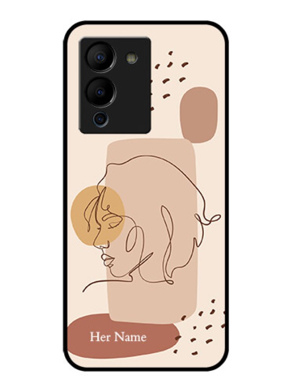 Custom Infinix Note 12 Turbo Custom Glass Phone Case - Calm Woman Line Art Design