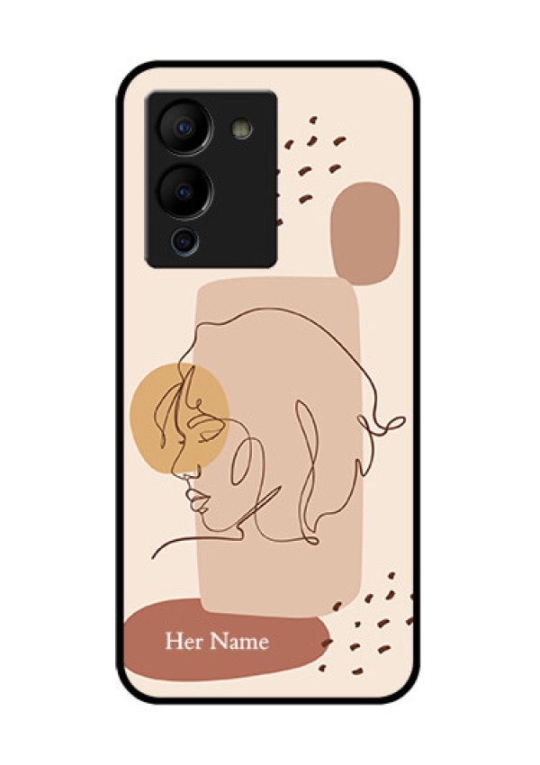 Infinix Note 12 Turbo Custom Glass Phone Case - Calm Woman Line Art Design