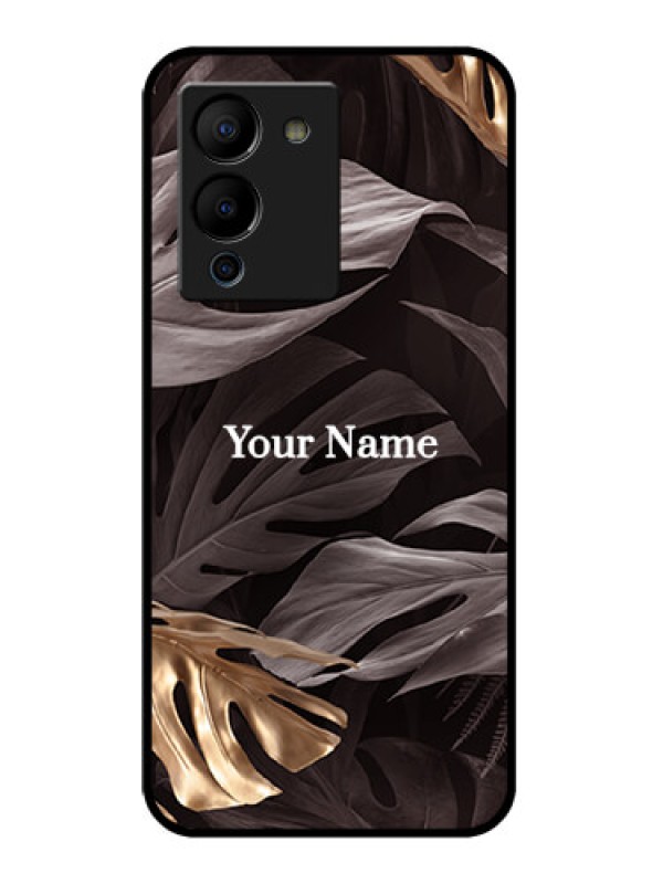 Custom Infinix Note 12 Turbo Custom Glass Phone Case - Wild Leaves Digital Paint Design