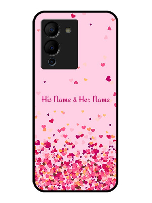 Custom Infinix Note 12 Turbo Custom Glass Phone Case - Floating Hearts Design