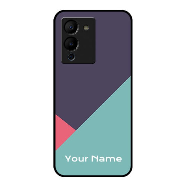 Infinix Note 12 Turbo Custom Glass Phone Case - Tri Color Abstract Design