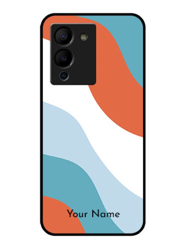 Custom Infinix Note 12 Turbo Custom Glass Phone Case - Coloured Waves Design