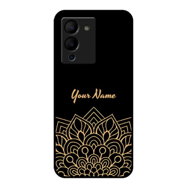 Infinix Note 12 Turbo Custom Glass Phone Case - Golden Mandala Design
