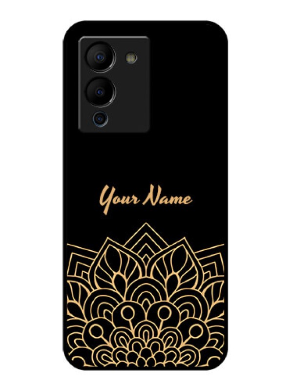 Custom Infinix Note 12 Turbo Custom Glass Phone Case - Golden Mandala Design