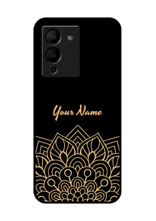 Infinix Note 12 Turbo Custom Glass Phone Case - Golden Mandala Design