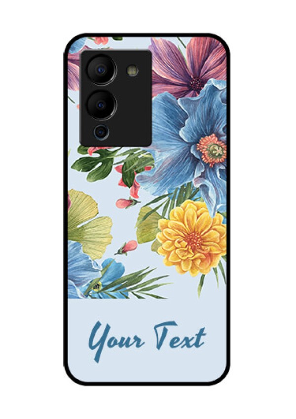 Infinix Note 12 Turbo Custom Glass Phone Case - Stunning Watercolored Flowers Painting Design