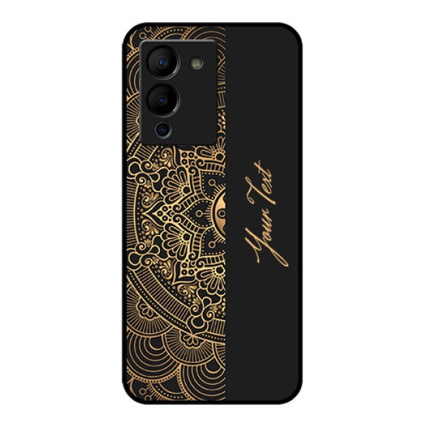 Infinix Note 12 Turbo Custom Glass Phone Case - Mandala Art With Custom Text Design Infinix Note 12 Turbo Custom Glass Phone Case - Mandala Art With Custom Text Design