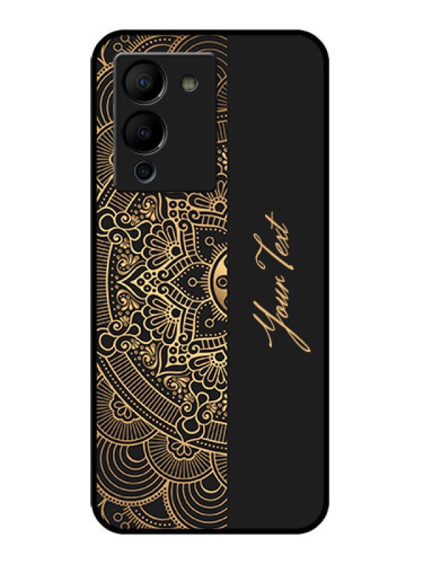 Custom Infinix Note 12 Turbo Custom Glass Phone Case - Mandala Art With Custom Text Design