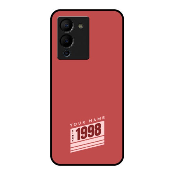 Infinix Note 12 Turbo Custom Glass Phone Case - Red Custom Year Of Birth Design