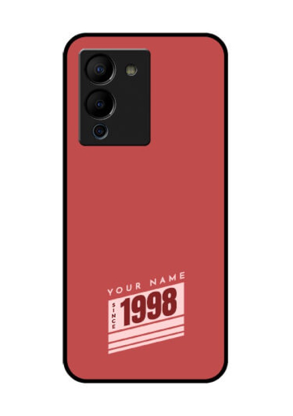 Infinix Note 12 Turbo Custom Glass Phone Case - Red Custom Year Of Birth Design