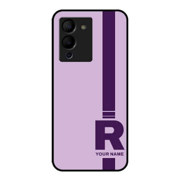 Infinix Note 12 Turbo Custom Glass Phone Case - Simple Dual Tone Stripe With Name Design Infinix Note 12 Turbo Custom Glass Phone Case - Simple Dual Tone Stripe With Name Design