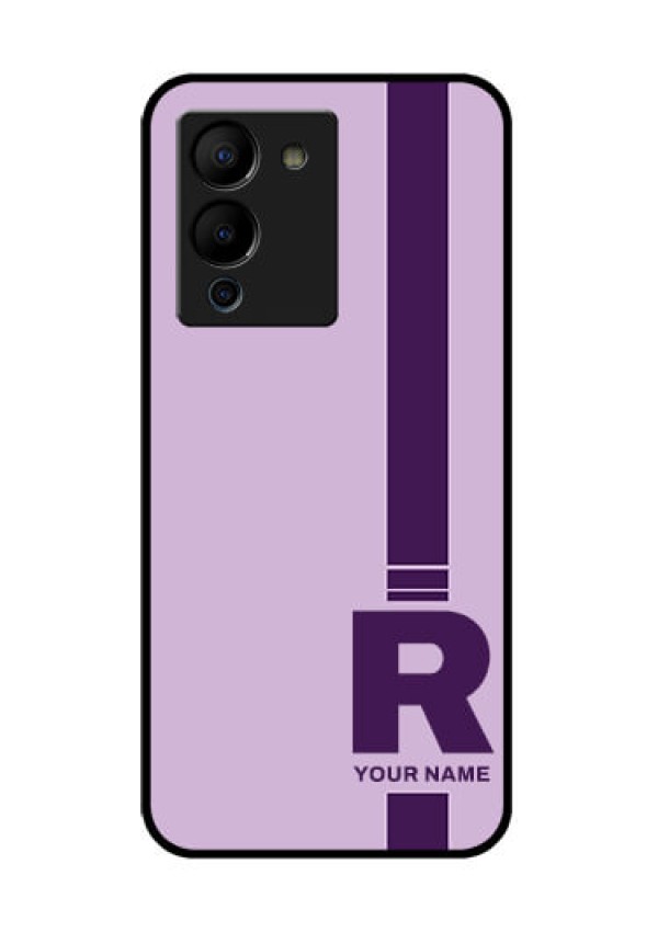 Infinix Note 12 Turbo Custom Glass Phone Case - Simple Dual Tone Stripe With Name Design