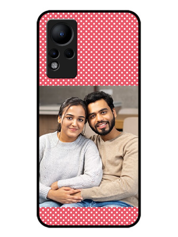 Custom Infinix Note 12 Custom Glass Phone Case - White Dotted Design