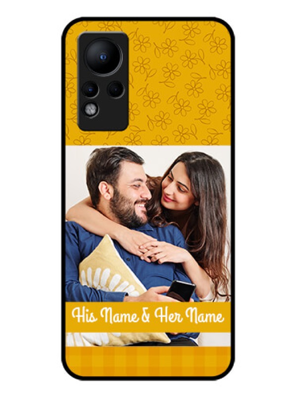 Custom Infinix Note 12 Custom Glass Mobile Case - Yellow Floral Design