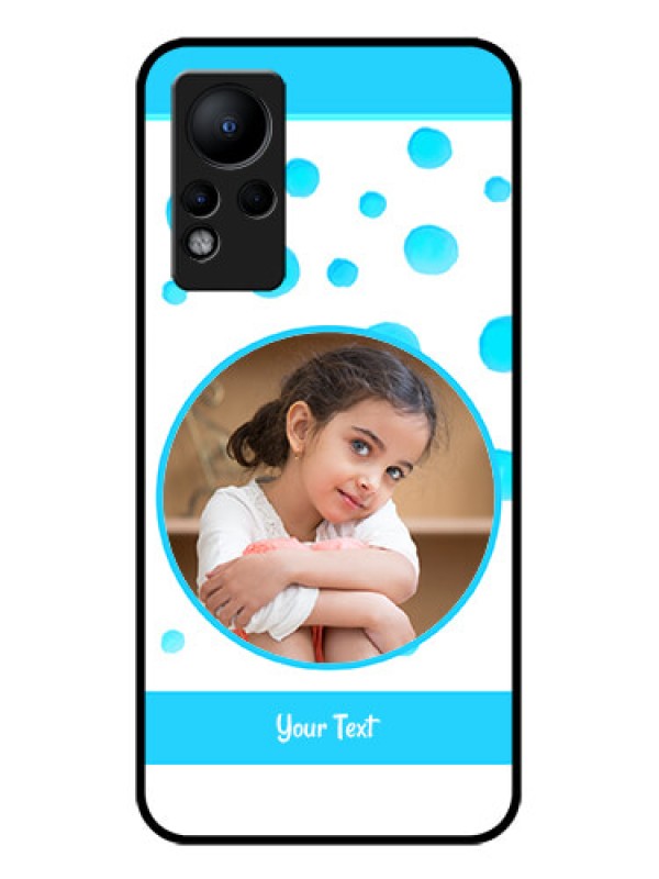 Custom Infinix Note 12 Photo Printing on Glass Case - Blue Bubbles Pattern Design