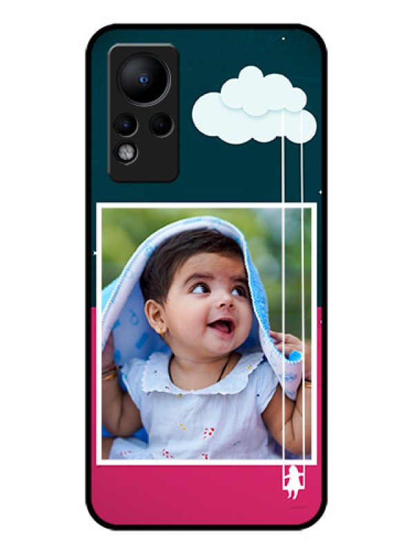Custom Infinix Note 12 Custom Glass Phone Case - Cute Girl with Cloud Design