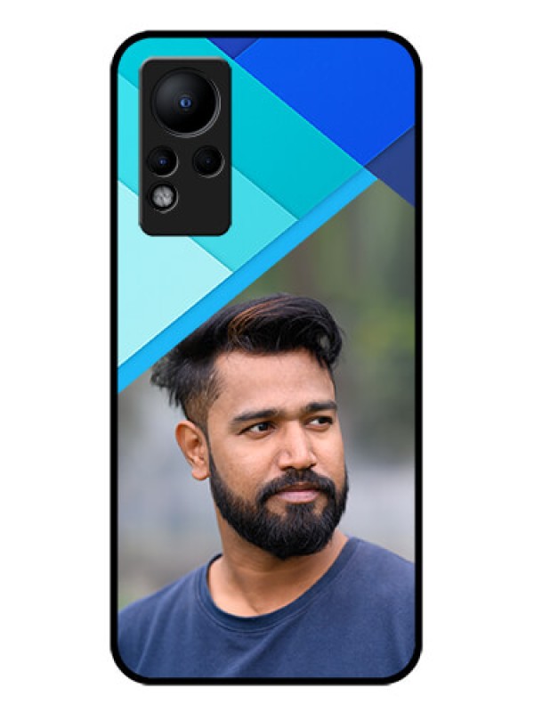 Custom Infinix Note 12 Custom Glass Phone Case - Blue Pattern Design