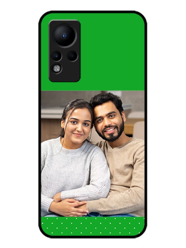 Custom Infinix Note 12 Personalized Glass Phone Case - Green Pattern Design