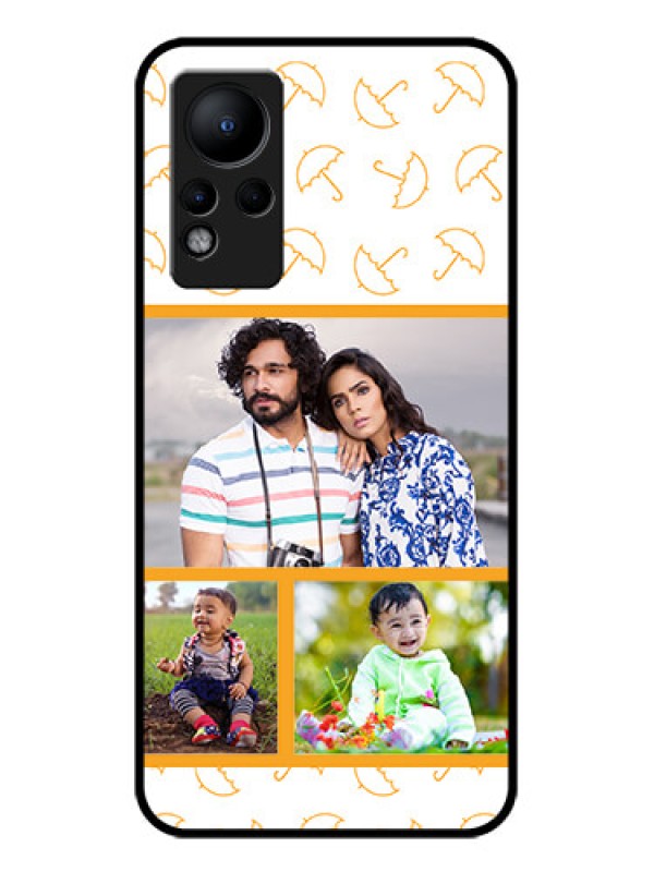 Custom Infinix Note 12 Custom Glass Mobile Case - Yellow Pattern Design