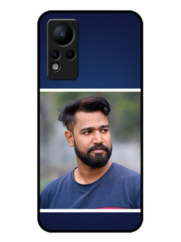 Custom Infinix Note 12 Personalized Glass Phone Case - Simple Royal Blue Design
