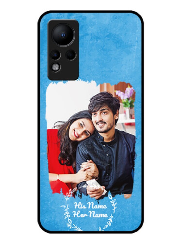 Custom Infinix Note 12 Custom Glass Phone Case - Blue Color Vintage Design