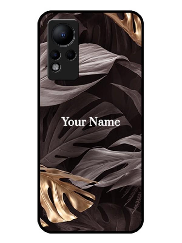 Custom Infinix Note 12 Personalised Glass Phone Case - Wild Leaves digital paint Design