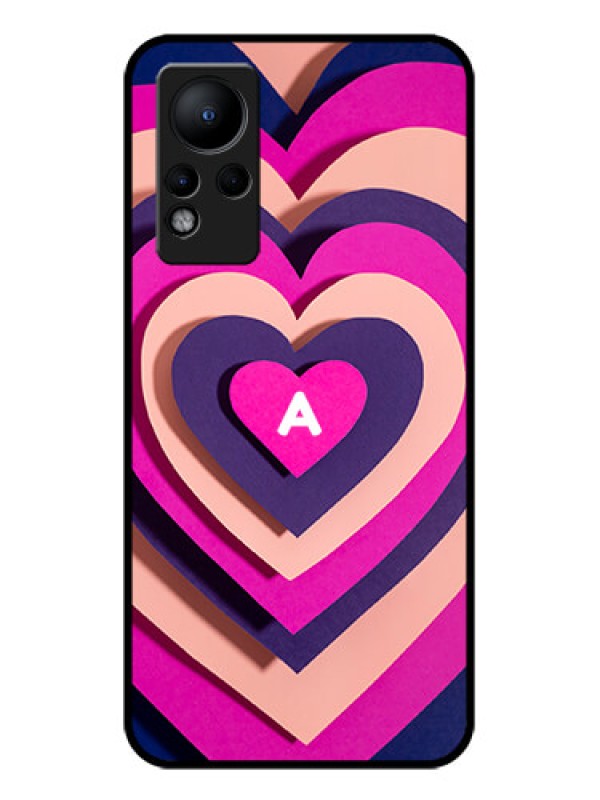 Custom Infinix Note 12 Custom Glass Mobile Case - Cute Heart Pattern Design
