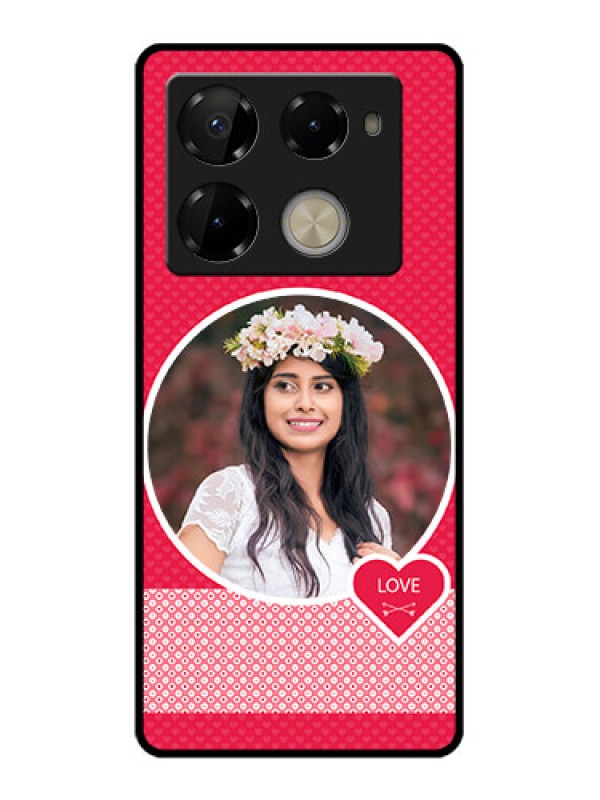 Custom Infinix Note 40 Pro 5G Custom Glass Phone Case - Pink Color Pattern Design